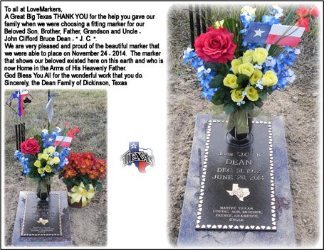 dean marker installed bronze granite cemetery